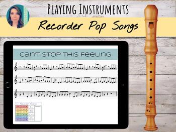 Preview of Recorder Pop Song Book for Music Class with Rubrics