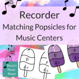 Recorder Popsicle Matching Game for End of Year or Summer 