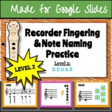 Recorder Note Naming and Fingering Practice - LEVEL 2: BAGED