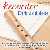 Recorder Printables {A HUGE Bundle of Worksheets, Games an
