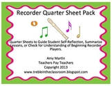 Recorder Quarter Sheets