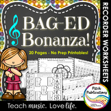 Recorder Resource: BAG-ED Bonanza - 20 Page No-Prep Record