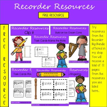 Preview of Soprano Recorder Resources-Free 12 Pages