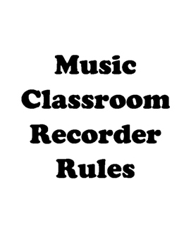 Preview of Recorder Rules