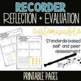 Recorder Self+Peer Reflection - Standards Based, Customizable