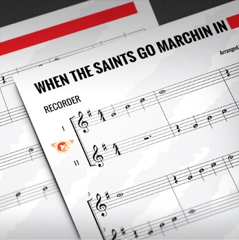 Preview of Recorder Sheet Music: When the Saints Go Marching In - Duet