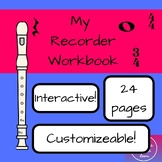 Recorder Song Book/Workbook
