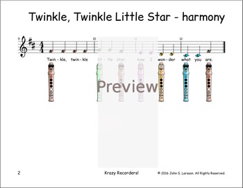 Twinkle Twinkle Little Star - Recorder Support