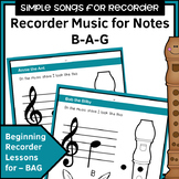 Simple Songs for Recorder - B A G