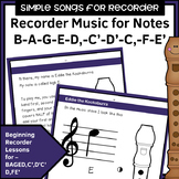 Simple Songs for Recorder - B A G E,D,C' D' C, F, E'