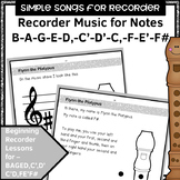 Simple Songs for Recorder - B A G E,D,C' D' C, F, E' F#