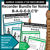 Recorder Music for Beginners Bundle 1-5 - B A G E,D,C' D'