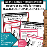 Recorder for Music Class Bundle 6-10 - B A G E,D,C' D' C, 