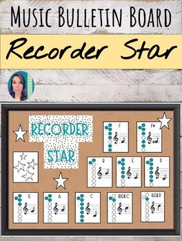 Preview of Recorder Star Bulletin Board Posters | Recorder Fingering Anchor Charts