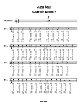 Jingle Bells: Sheet Music and Tab for Tin Whistle with Lyrics