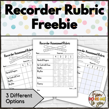 Preview of Recorder Testing Rubric FREEBIE