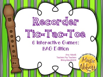 Preview of Recorder Tic Tac Toe: BAG Edition