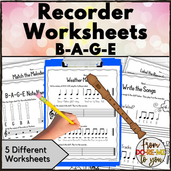 Recorder Worksheets for Centers or Stations Activities B-A-G-E | TPT