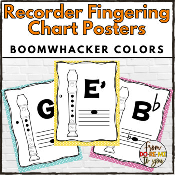 Preview of Recorder Fingering Chart Polka Dot Boomwhacker Colors