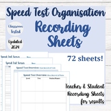 Recording Sheets for Speed Tests FREE