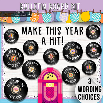 Preview of Records - Back to school - August Bulletin Board Kit - Retro Funky Decor