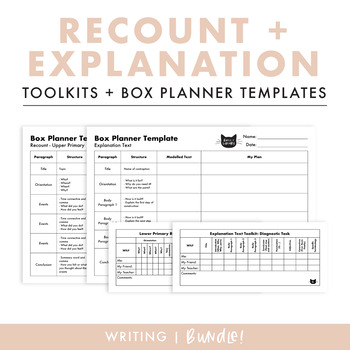 Preview of Recount + Explanation Text Toolkits & Box Planner Templates BUNDLE!
