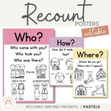 Recount Posters | PASTELS | Muted Rainbow Classroom Decor