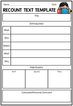 Preview of Recount Text Writing - Six Free No Prep Printables