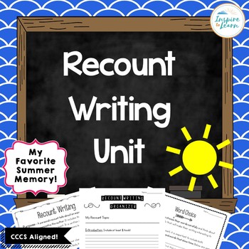 Preview of Recount Writing Distance Learning -Printable and Digital Version