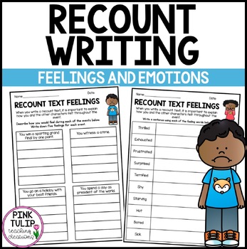 recount writing feelings and emotions worksheets tpt