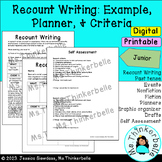 Recount Writing Juniour Grades 4, 5, 6 Printable and Digital