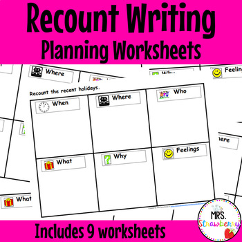 recount writing newstelling planning worksheets by mrs