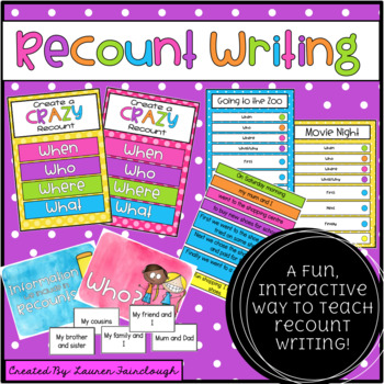 Preview of Recount Writing Pack