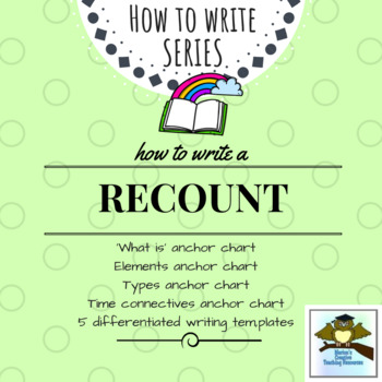Preview of Recount Writing Pack {4 anchor charts, 5 differentiated templates}