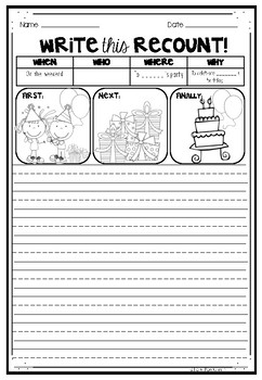 recount writing planners 2 by lauren fairclough tpt