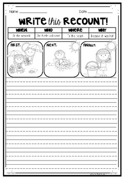Recount Writing Planners 2 by Lauren Fairclough | TpT