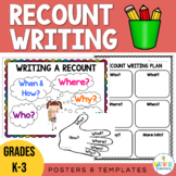 Recount Posters & Templates - Writing Checklists & Prompts