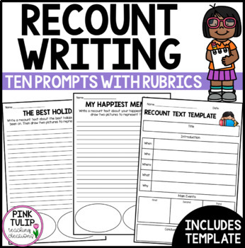 recount writing prompts and template by pink tulip teaching creations