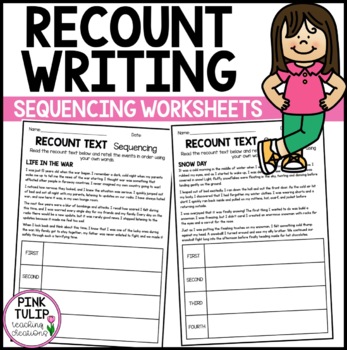 recount writing sequencing worksheets by pink tulip teaching creations