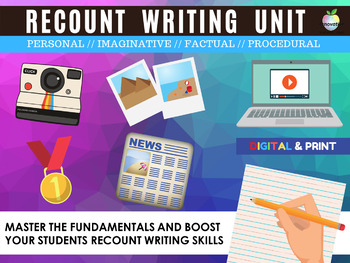 Preview of Recount Writing Unit | Literary | Factual | Personal | Imaginative | Memoir Etc.