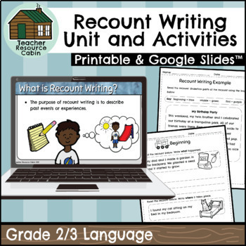 Preview of Recount Writing Unit and Activities (Grade 2/3 Language)