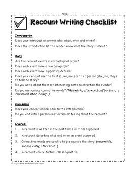 recount writing packet and teaching ideas by worksheet place tpt