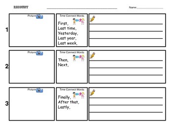 Preview of Recount Writing graphic organizer for primary