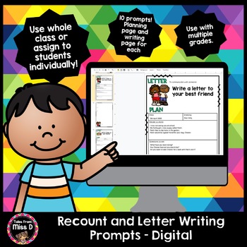 Preview of Recount and Letter Writing Prompts - Distance Learning