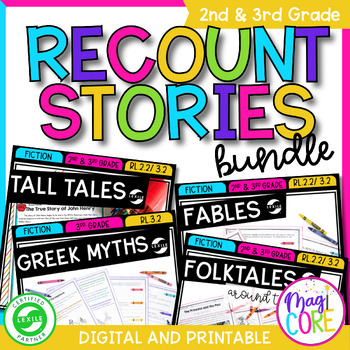Preview of Recount & Retell Stories Reading Comprehension Bundle Passages RL.2.2 & RL.3.2
