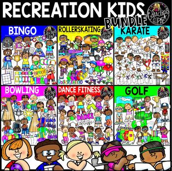 Preview of Recreation Kids Clip Art Bundle {Educlips Clipart}