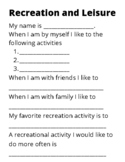 Recreation and Leisure Activity