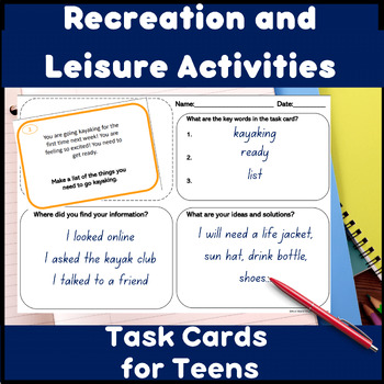 Preview of Leisure and recreation problem solving task cards for life skills and transition