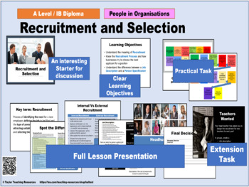 Preview of Recruitment and Selection - AP / A Level / IB Diploma - Full Lesson
