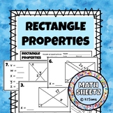 Rectangle Properties Worksheet